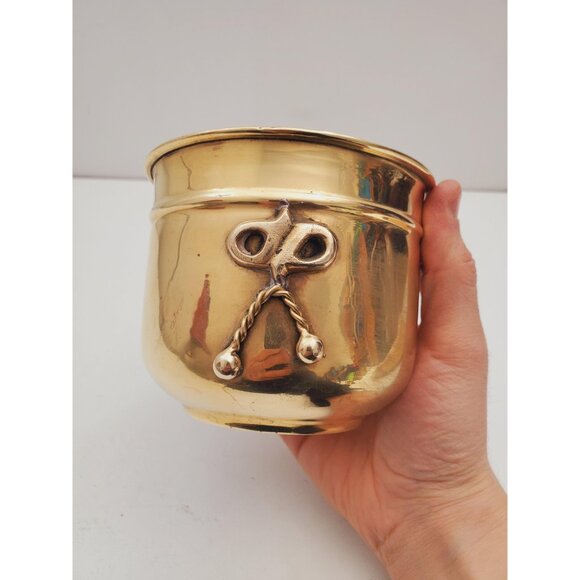Vintage 1980s brass Planter, Plant Holder, Succulent Pot, brass Plant Pot, brass - Picture 4 of 10